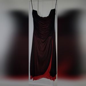 Above Knee Taboo Dress Red with Black Overlay Size Medium